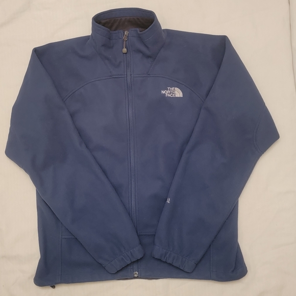 The North Face Windwall Fleece Jacket Mens Small Pockets Embroidered Logo Blue - Picture 3 of 16